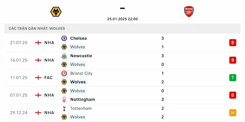 Thành tích của Wolves