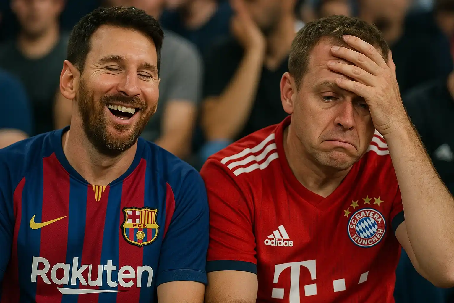 Fan Messi cười sung sướng, fan Bayern lắc đầu chịu trận